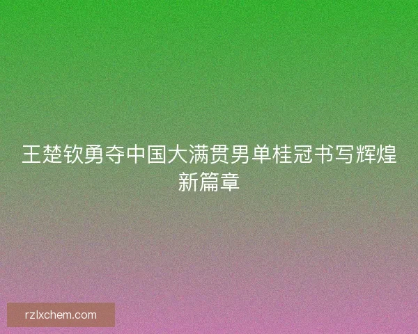 王楚钦勇夺中国大满贯男单桂冠书写辉煌新篇章